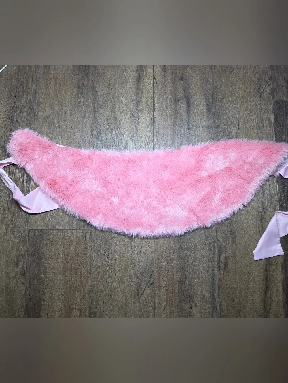 Studio 36 Pink Faux Fur Capelet Shrug Wrap Satin Bow Coquette NWT